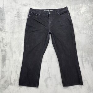 Basic Editions Jeans Mens 44x29* Black Relaxed Fit Straight Leg Denim Big & Tall